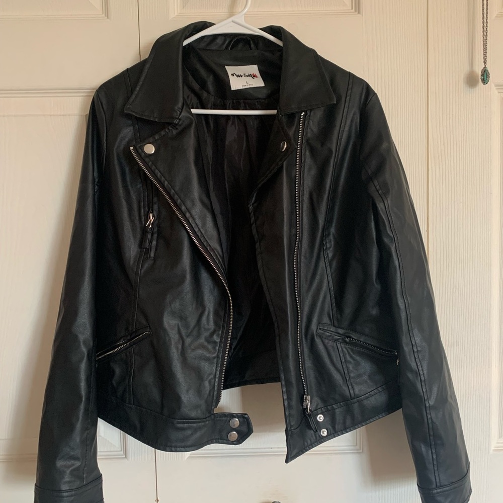 Black leather jacket